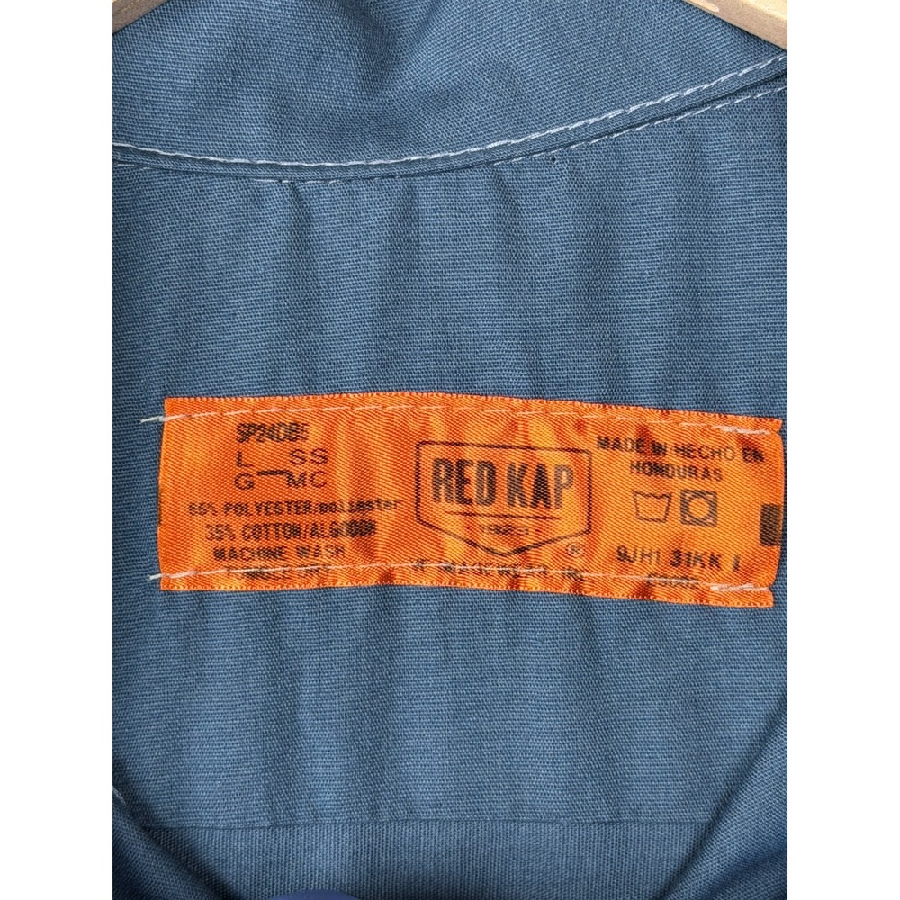Jeep Red Kap Mens L Blue Work Shirt Since 1941 Large Back Graphic - Picture 3 of 10